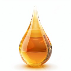 Yellow Gold Oil drop isolated on white background