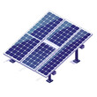 © Peter - Isometric View of a Solar Panel on , Highlighting Panels and Clean Energy, Sustainability. Isolated on a Transparent Background. Cutout PNG.