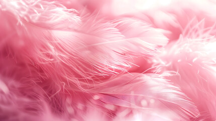 Poster - Fluffy cherry blossom pink feather fashion design background  Happy Valentine fuzzy textured soft focused photograph  Fashion Color Trends Spring Summer 2016 : Generative AI