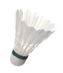 Wall Mural - One feather badminton shuttlecock isolated on white