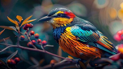Wall Mural - The most beautiful and colourful Birds, AI Generative.
