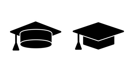 Wall Mural - Education icon vector isolated on white background. Graduation cap icon. Graduate. Students cap