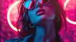 © MadMouse - Portrait of a beautiful young woman in sunglasses. Fashion shot.