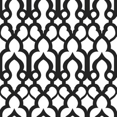 Wall Mural - Monochrome Arabic Screen Pattern with Highly Detailed Arches