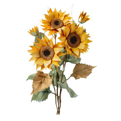 Wall Mural - sunflower bouquet made out of layered paper, candy colors