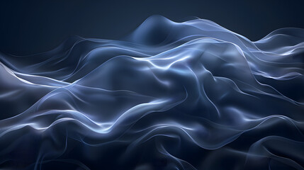 Canvas Print - Liquid Electric blue wave swirling on dark backdrop