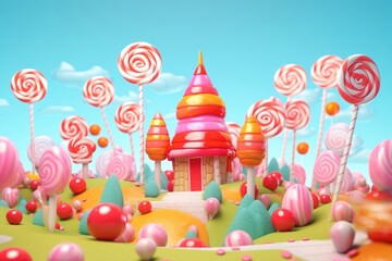 Poster - Lollipop dessert cartoon candy.