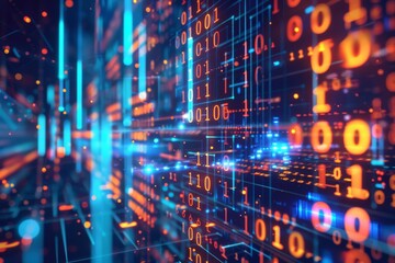 Abstract Digital Network with Binary Code