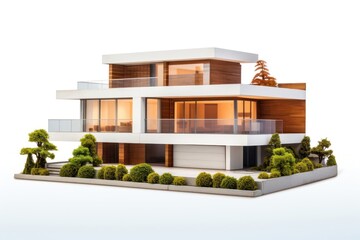 Wall Mural - House architecture building white background.