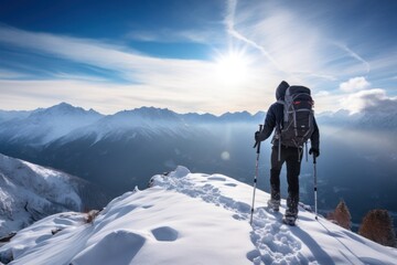 Wall Mural - Mountain snow recreation adventure.