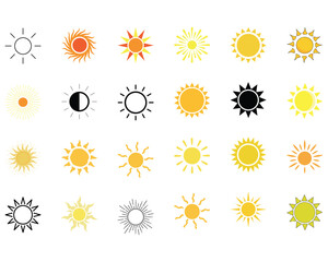 Wall Mural - set of sun icons