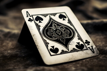 Wall Mural - A Stunning Close-Up Representing the Power of the Ace of Spades Playing Card