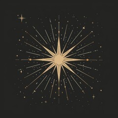 Wall Mural - Surreal aesthetic star logo chandelier fireworks outdoors.