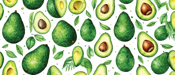 avocado pattern background watercolor style2