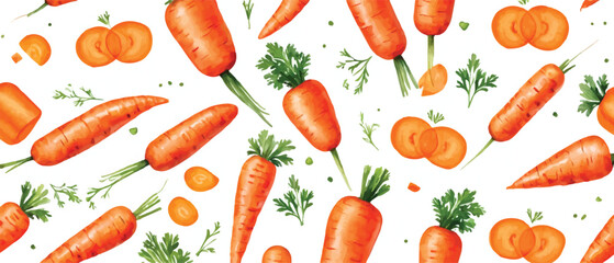 Poster - carrot pattern background watercolor style2