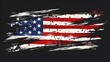 © CYBERUSS - Grunge Distressed American Flag on Black Background