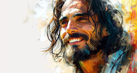 Portrait of Jesus smiling