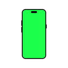 Smartphone with green screen icon. Phone mockup vector. Media advertising illustration