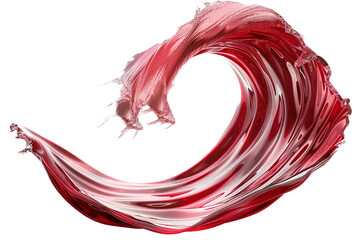 Wall Mural - red wave isolated on transparent background