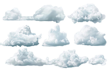 Wall Mural - set of clouds isolated on transparent background