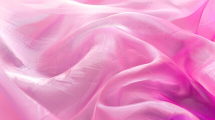 Poster - Texture chiffon fabric in pink color for backgrounds silk fabric selective focus : Generative AI