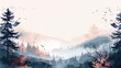 © Pattypatt - Illustrate a calming template on forest fire prevention, using soft colors and generous copy space.