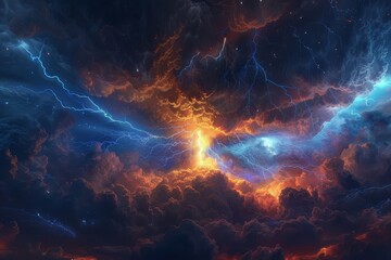 Wall Mural - a dark sky with a stormy atmosphere by ai generated image