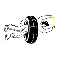 Poster - Check out this doodle mini illustration of tyre fitting 

