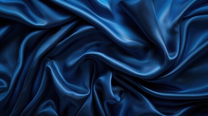 Wall Mural - Blue Cloth Background. Classic Dark Blue Canvas for Bright Abstract Banner Design