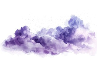 Sticker - Abstract purple watercolor cloud background.