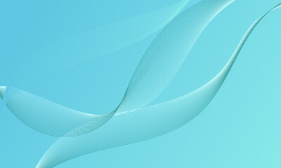 Wall Mural - abstract blue green lines wave curves with smooth gradient background