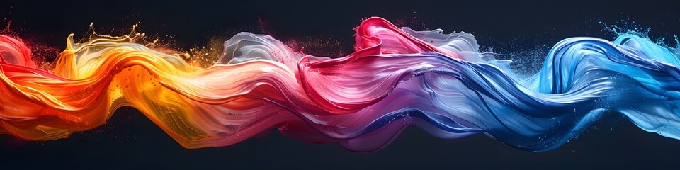 abstract wallpaper with exploding rainbow water splash paint with Abstract multi color paint explosion on black background. Paint clouds on black background illustration.