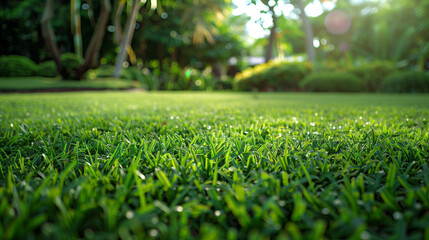 Wall Mural - green grass in the park