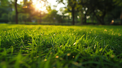 Wall Mural - green grass in the park