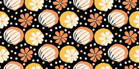 Sticker - Midcentury modern floral endless border. Organic summer gender neutral retro matisse edging. 