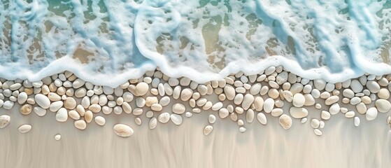 Wall Mural - photo of a beach made of smooth stones. water, minimalism