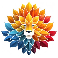 Vibrant Neon-Colored Lion Logo Illustrating Modern Graphic Design Trends