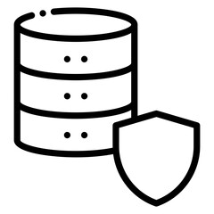 Poster - database storage protection shield icon