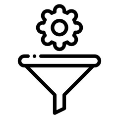 Poster - funnel with gear setting icon