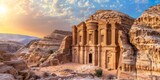 The ancient Al-Khazneh, a famous temple in Petra, Jordan