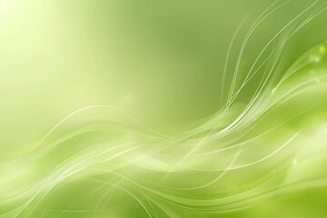 Wall Mural - Abstract green background with wavy lines flowing gently