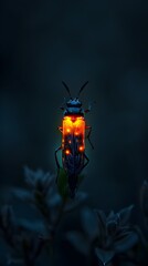 Wall Mural - glowing firefly illuminating the enchanting night
