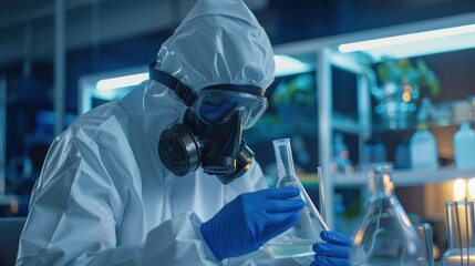 Wall Mural -  Chemical protection suit for scientist