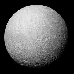 Wall Mural - Tethys icy moon of planet Saturn