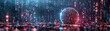 © Chanoknan - Futuristic digital landscape with glowing lights and a spherical object, representing technology, data, and innovation in a virtual world.