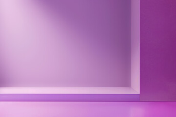 Wall Mural - Empty purple studio background displaying minimal shelf