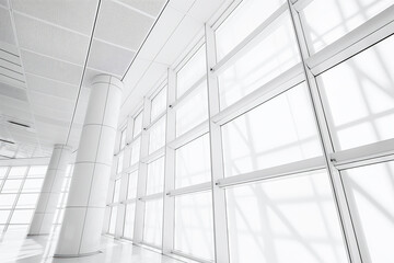 Wall Mural - Modern office building interior showing large windows letting natural light in