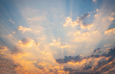 Wall Mural - the sky is filled with clouds and the sun is shining brightly