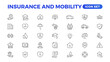© artnazu - Insurance elements - minimal thin line web icon set. Outline icons collection. Simple vector illustration.insurance web icons. filled icons such as problem electric,excessive weight for the vehicle.