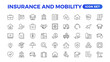 © artnazu - Insurance elements - minimal thin line web icon set. Outline icons collection. Simple vector illustration.insurance web icons. filled icons such as problem electric,excessive weight for the vehicle.